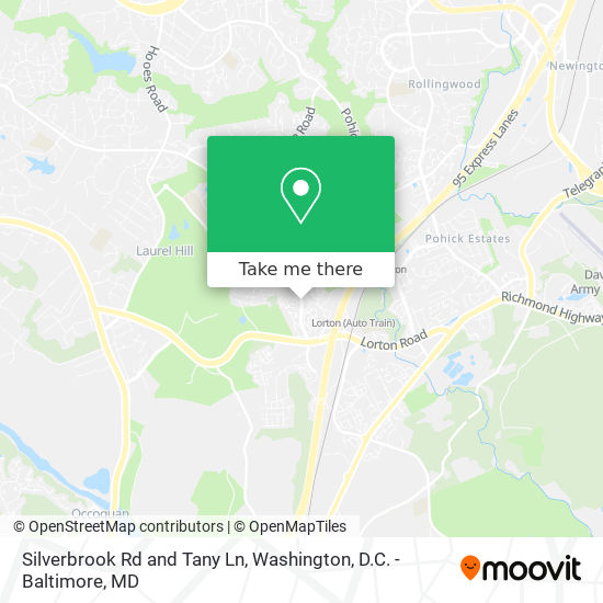 Silverbrook Rd and Tany Ln map