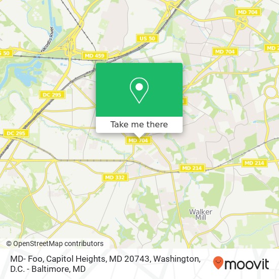 Mapa de MD- Foo, Capitol Heights, MD 20743