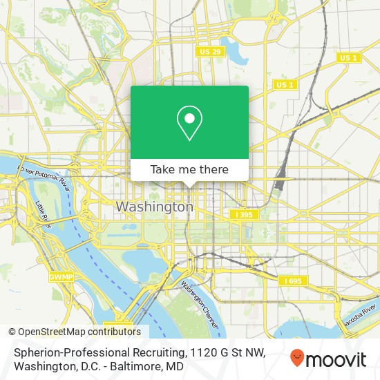 Spherion-Professional Recruiting, 1120 G St NW map