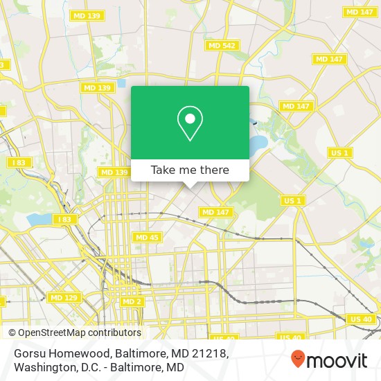 Mapa de Gorsu Homewood, Baltimore, MD 21218