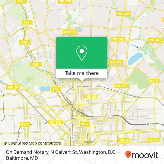 On Demand Notary, N Calvert St map