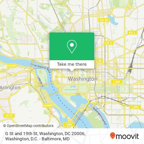 Mapa de G St and 19th St, Washington, DC 20006