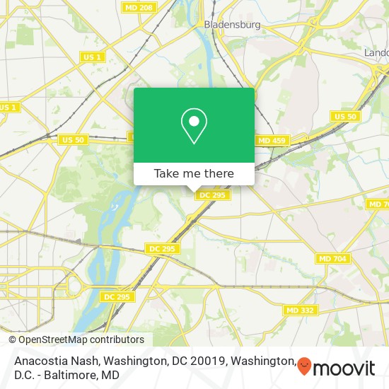 Mapa de Anacostia Nash, Washington, DC 20019