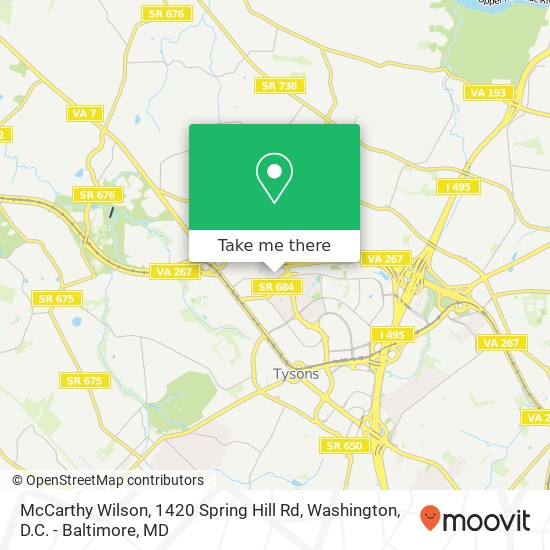 McCarthy Wilson, 1420 Spring Hill Rd map