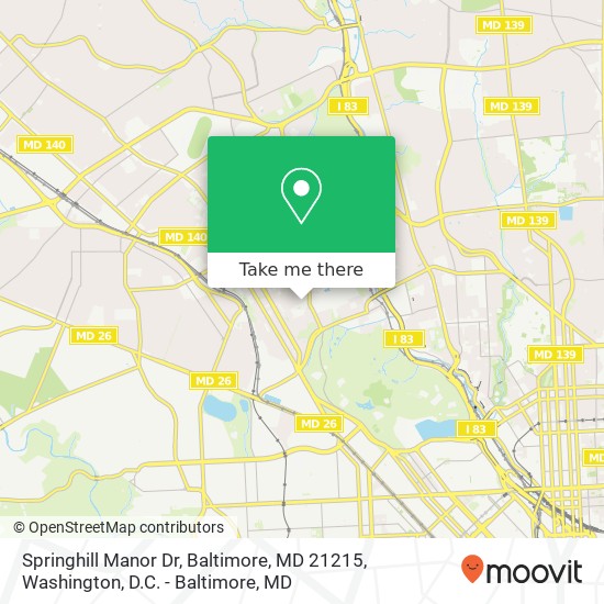 Springhill Manor Dr, Baltimore, MD 21215 map