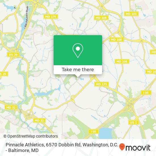 Mapa de Pinnacle Athletics, 6570 Dobbin Rd