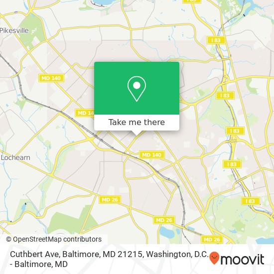 Cuthbert Ave, Baltimore, MD 21215 map