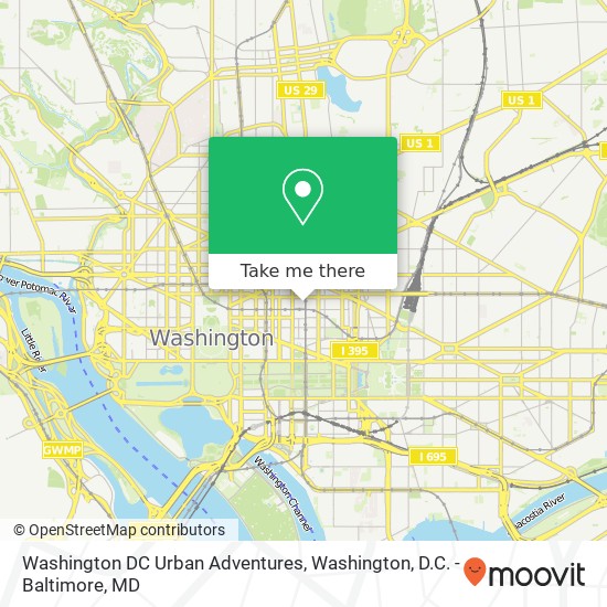 Mapa de Washington DC Urban Adventures