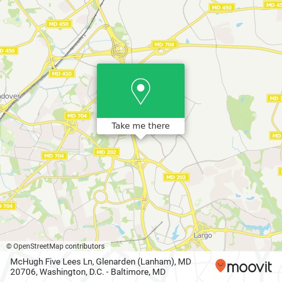 Mapa de McHugh Five Lees Ln, Glenarden (Lanham), MD 20706