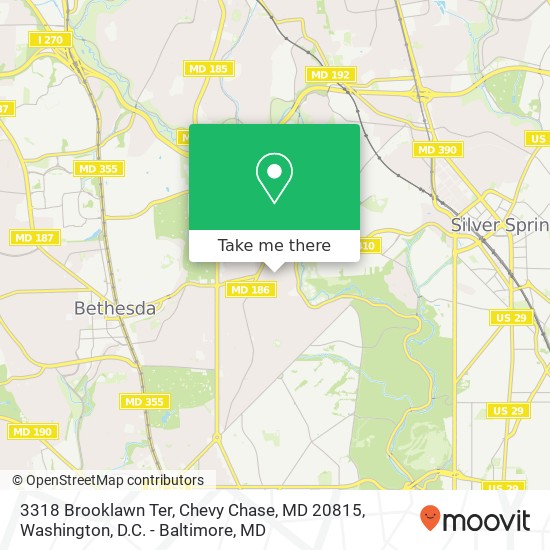 Mapa de 3318 Brooklawn Ter, Chevy Chase, MD 20815