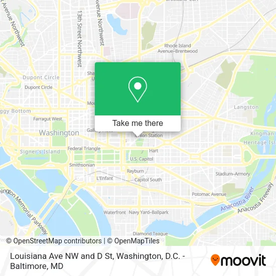 Mapa de Louisiana Ave NW and D St