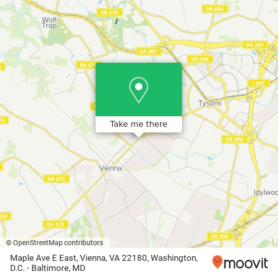 Mapa de Maple Ave E East, Vienna, VA 22180