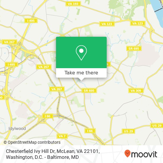 Mapa de Chesterfield Ivy Hill Dr, McLean, VA 22101