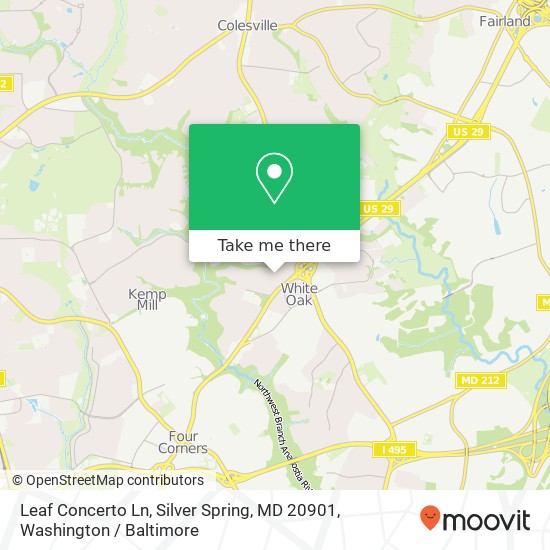 Leaf Concerto Ln, Silver Spring, MD 20901 map