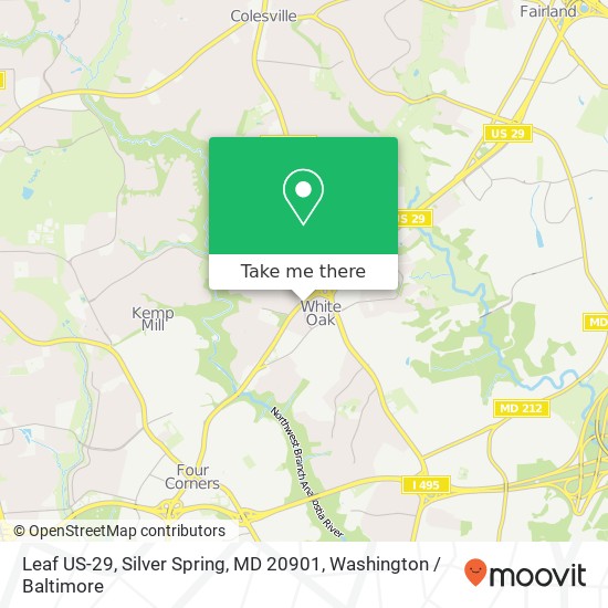 Leaf US-29, Silver Spring, MD 20901 map