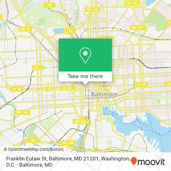 Franklin Eutaw St, Baltimore, MD 21201 map