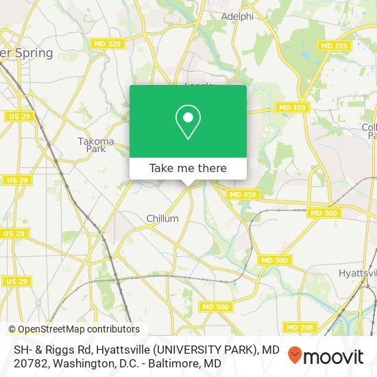 SH- & Riggs Rd, Hyattsville (UNIVERSITY PARK), MD 20782 map