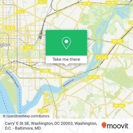 Carry' E St SE, Washington, DC 20003 map