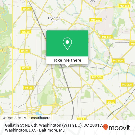 Gallatin St NE 6th, Washington (Wash DC), DC 20017 map