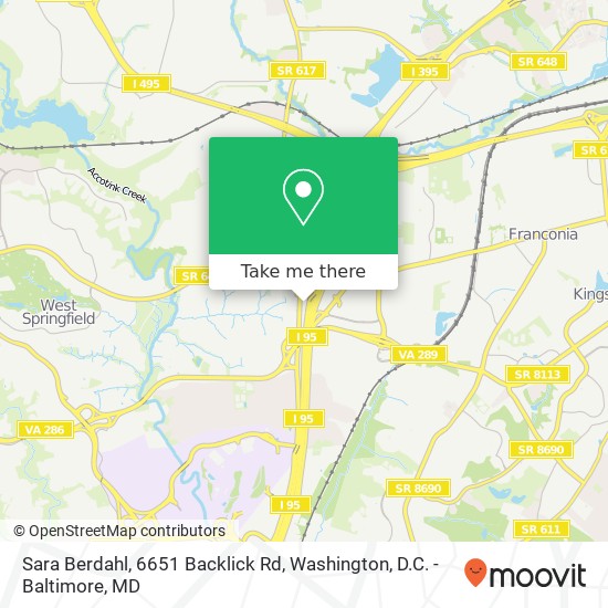 Sara Berdahl, 6651 Backlick Rd map