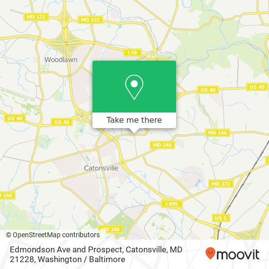 Mapa de Edmondson Ave and Prospect, Catonsville, MD 21228