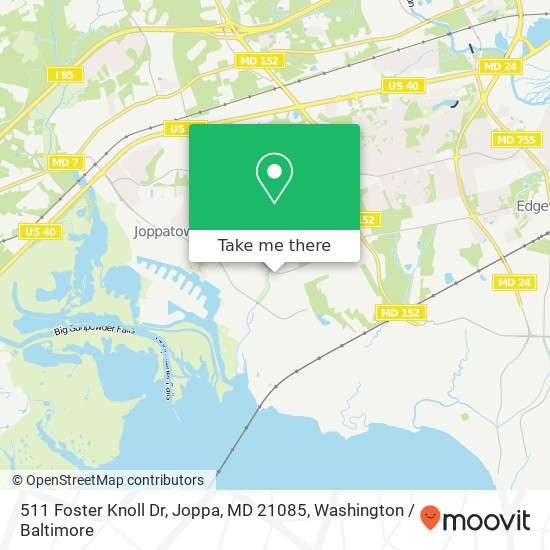 Mapa de 511 Foster Knoll Dr, Joppa, MD 21085