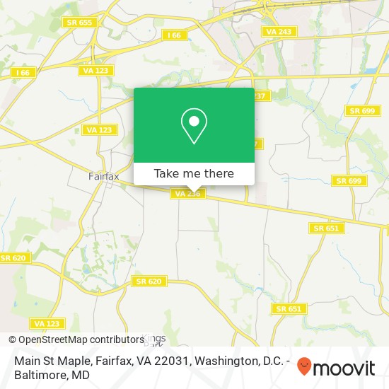 Mapa de Main St Maple, Fairfax, VA 22031