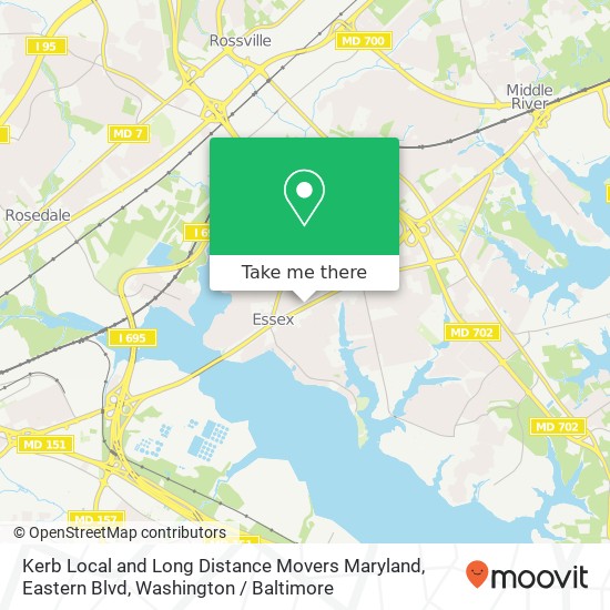 Mapa de Kerb Local and Long Distance Movers Maryland, Eastern Blvd