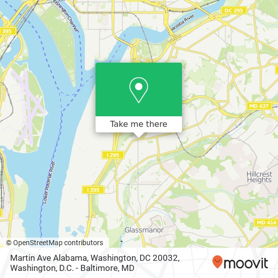 Mapa de Martin Ave Alabama, Washington, DC 20032