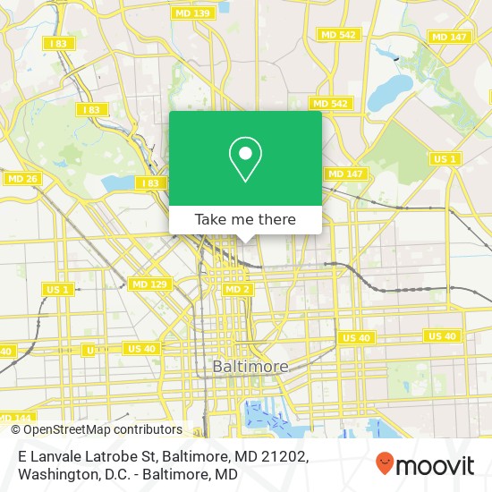 E Lanvale Latrobe St, Baltimore, MD 21202 map