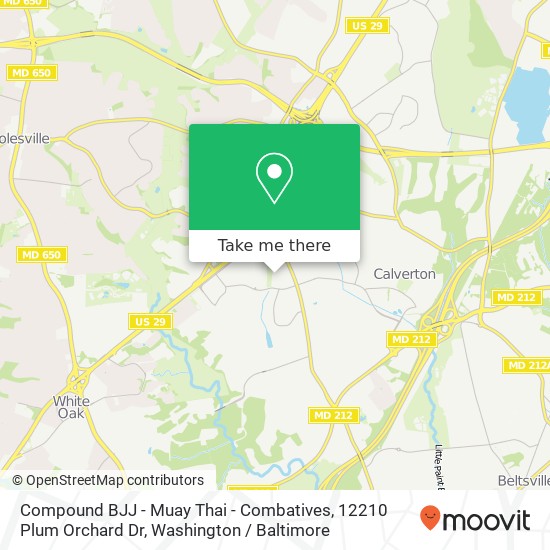Mapa de Compound BJJ - Muay Thai - Combatives, 12210 Plum Orchard Dr