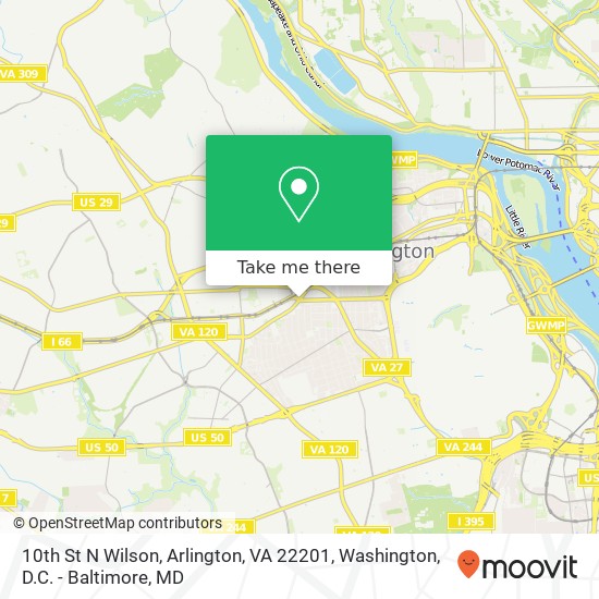 Mapa de 10th St N Wilson, Arlington, VA 22201
