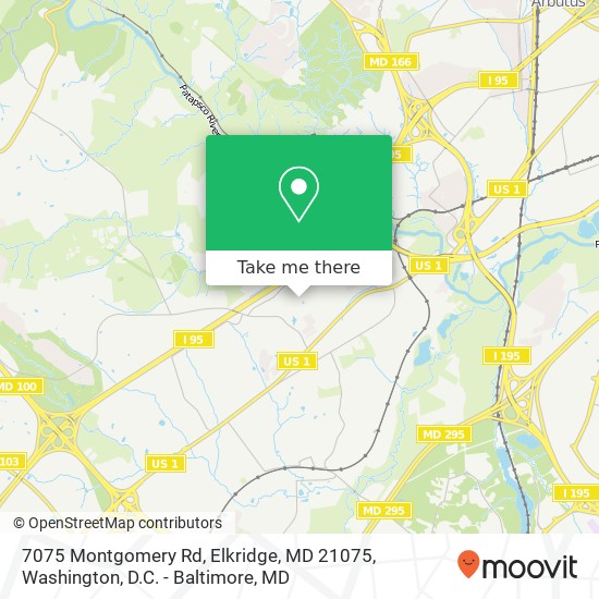 Mapa de 7075 Montgomery Rd, Elkridge, MD 21075