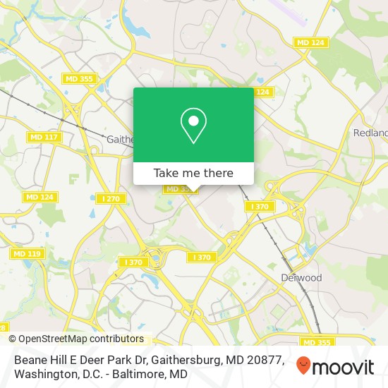 Mapa de Beane Hill E Deer Park Dr, Gaithersburg, MD 20877