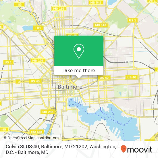 Mapa de Colvin St US-40, Baltimore, MD 21202