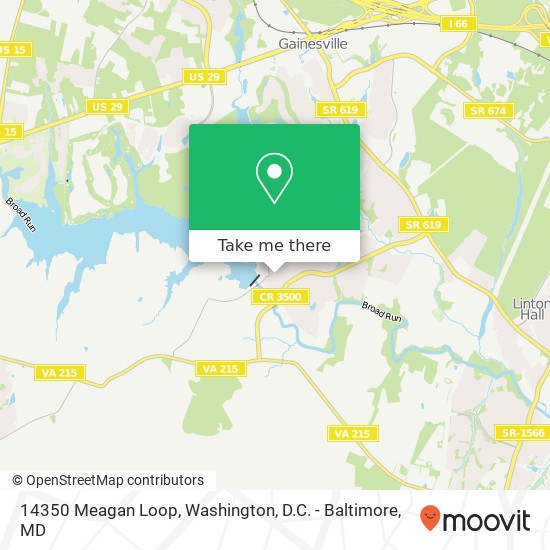 Mapa de 14350 Meagan Loop, Gainesville, VA 20155