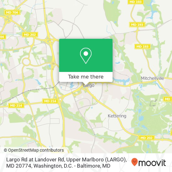Largo Rd at Landover Rd, Upper Marlboro (LARGO), MD 20774 map