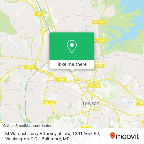 M Waranch Larry Attorney at Law, 1301 York Rd map