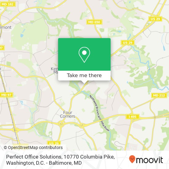 Mapa de Perfect Office Solutions, 10770 Columbia Pike