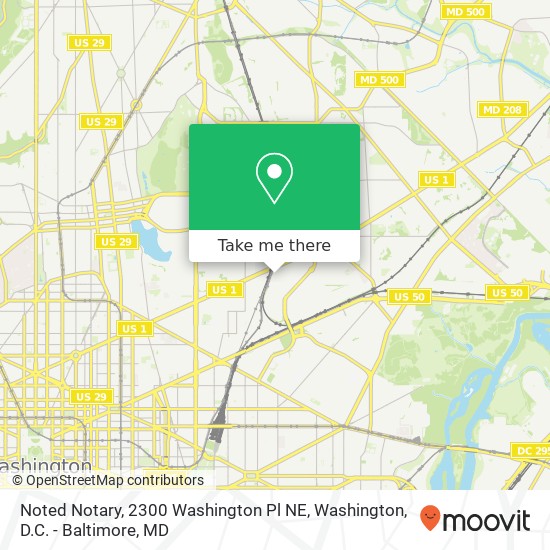 Mapa de Noted Notary, 2300 Washington Pl NE