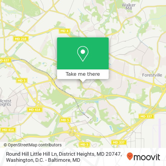 Mapa de Round Hill Little Hill Ln, District Heights, MD 20747