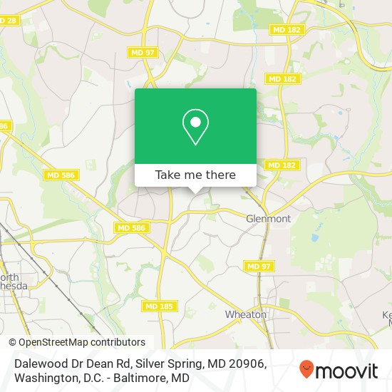 Mapa de Dalewood Dr Dean Rd, Silver Spring, MD 20906