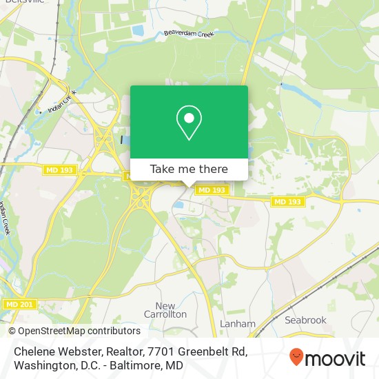 Chelene Webster, Realtor, 7701 Greenbelt Rd map