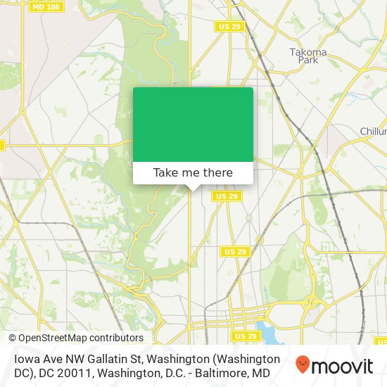 Mapa de Iowa Ave NW Gallatin St, Washington (Washington DC), DC 20011