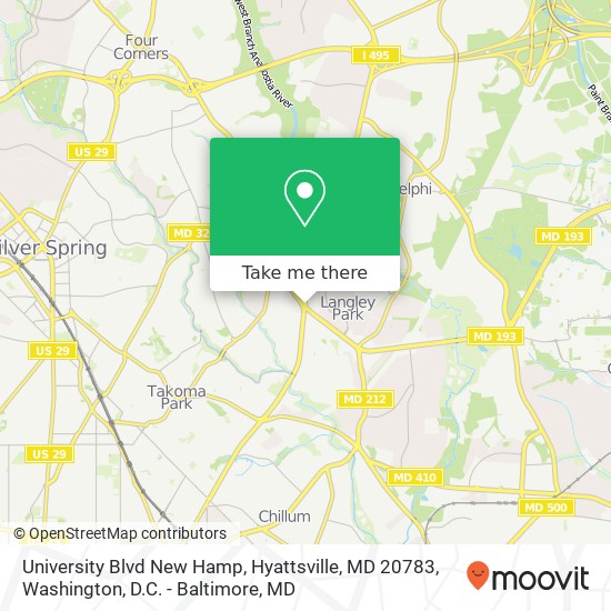 Mapa de University Blvd New Hamp, Hyattsville, MD 20783