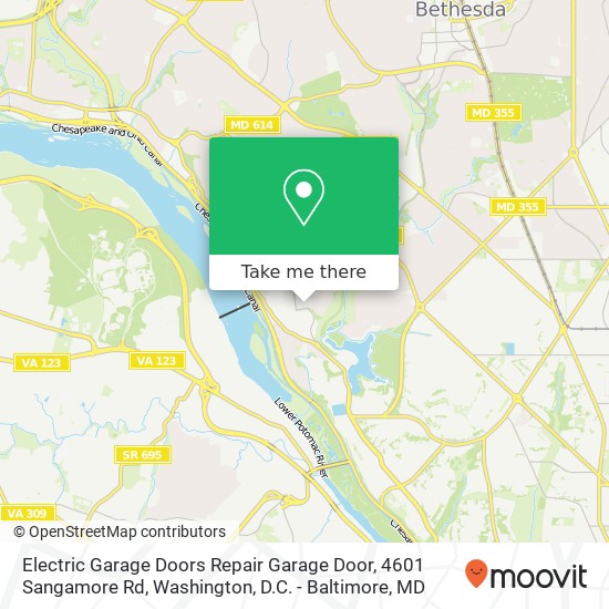 Mapa de Electric Garage Doors Repair Garage Door, 4601 Sangamore Rd