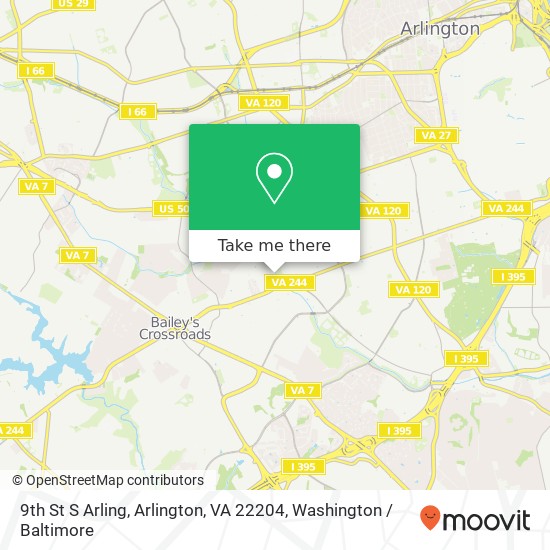 Mapa de 9th St S Arling, Arlington, VA 22204