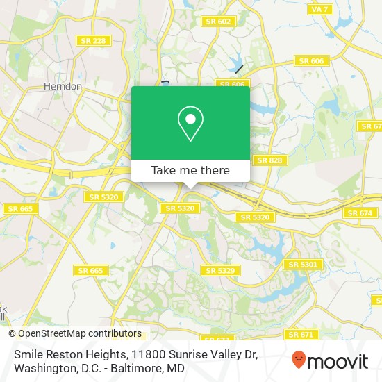 Mapa de Smile Reston Heights, 11800 Sunrise Valley Dr