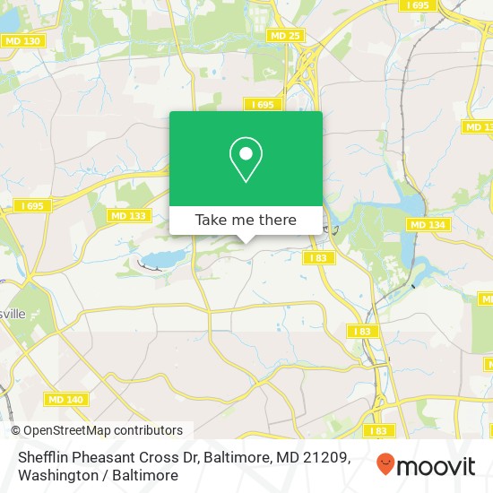 Mapa de Shefflin Pheasant Cross Dr, Baltimore, MD 21209