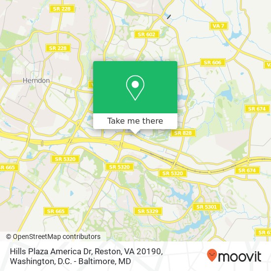 Hills Plaza America Dr, Reston, VA 20190 map